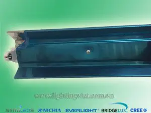 Máng đèn led chao đơn inox 1x1.2m