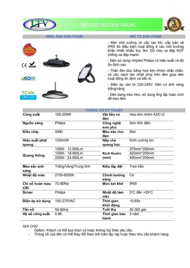 Đèn led nhà xưởng UFO
