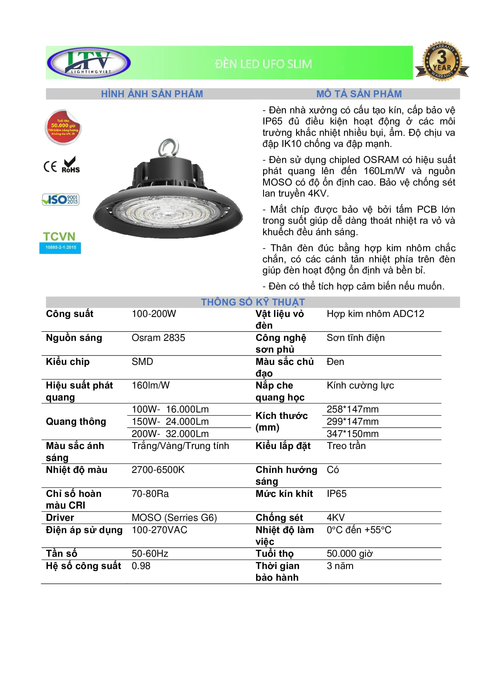 Đèn led nhà xưởng UFO SLIM