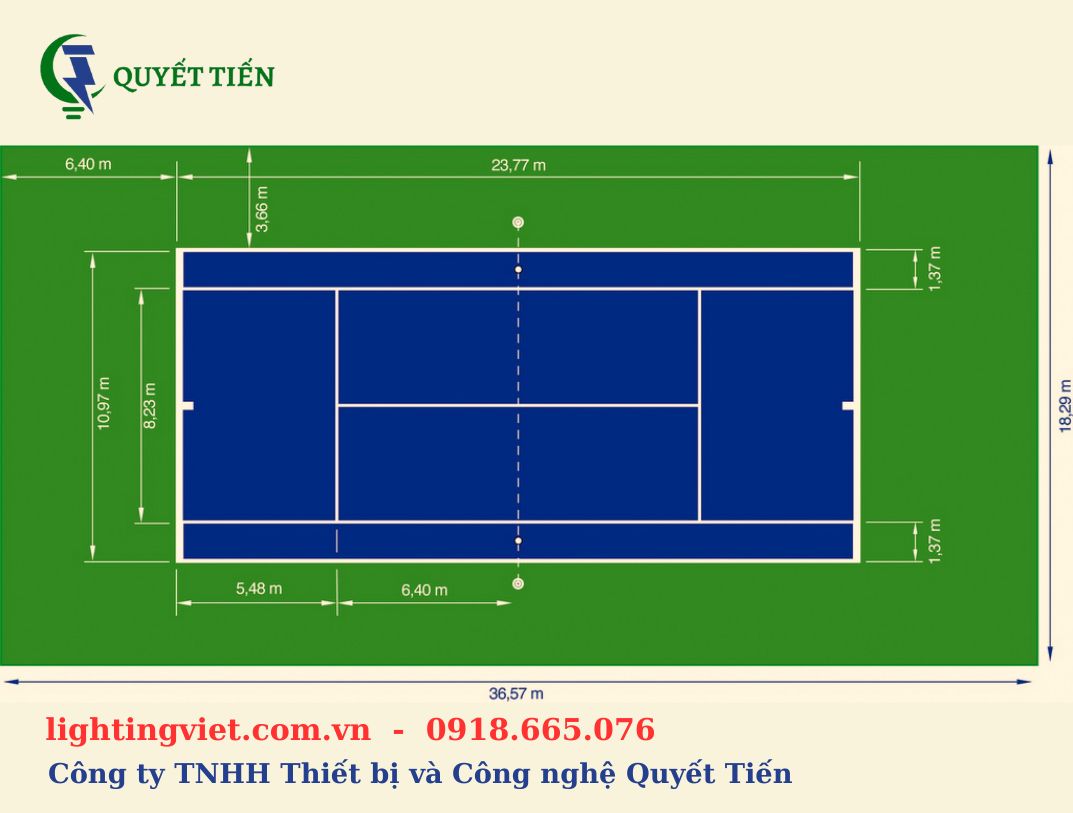 thiết kế đèn sân tennis