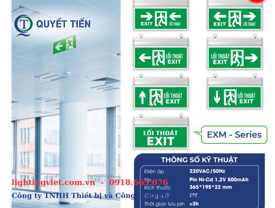 Các dòng sản phẩm đèn exit mica KingLED